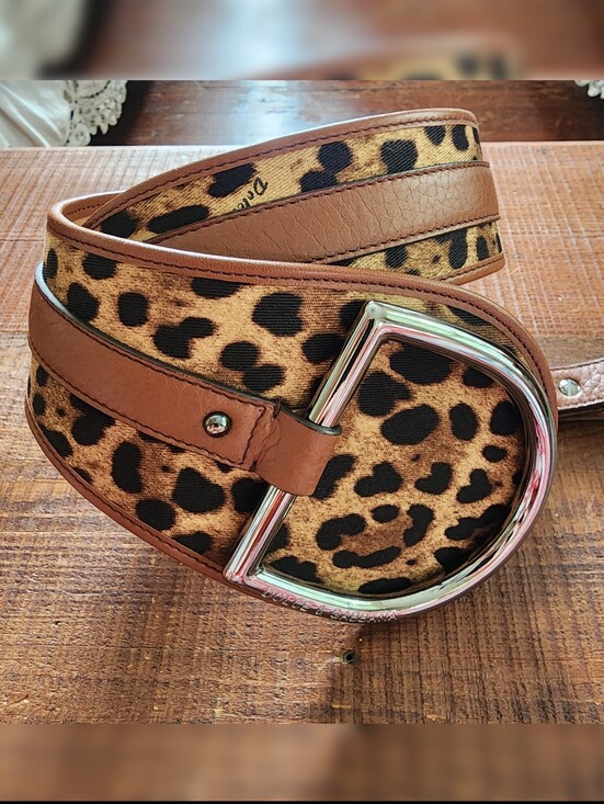 Dolce & Gabbana Leopard Haircalf Wide Belt with Silver Buckles main image 5